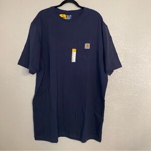 Carhartt Loose Fit Heavyweight Short-Sleeve Pocket T-Shirt Navy SIZE XL TALL